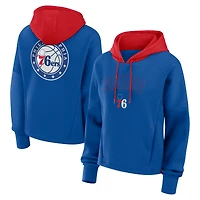 Women's Fanatics  Deep Royal Philadelphia 76ers Post Up Boxy Pullover Hoodie