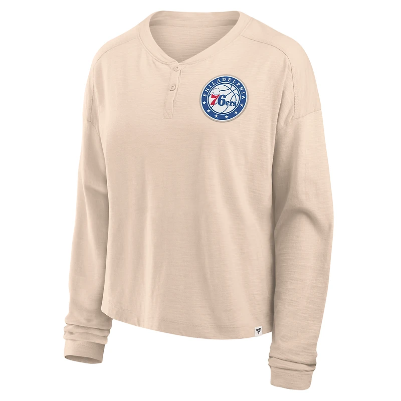 T-shirt à manches longues tendance pour femme Fanatics Natural Philadelphia 76ers Boxed Out Drop