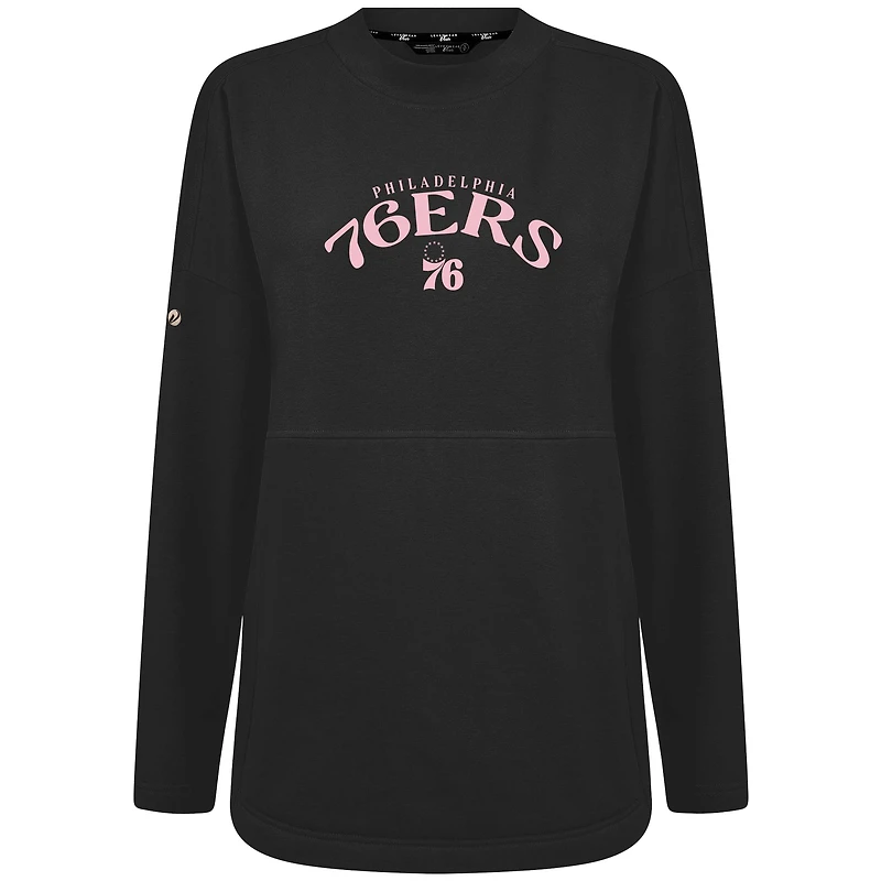 Sweat-shirt à col roulé noir pour femme Philadelphia 76ers Beaudry Levelwear