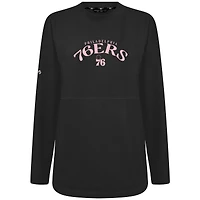 Sweat-shirt à col roulé noir pour femme Philadelphia 76ers Beaudry Levelwear