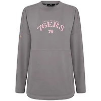 Sweat-shirt à col rond Beaudry gris pour femme, motif fête des mères, Philadelphia 76ers