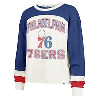 T-shirt à manches longues raglan '47 Cream Philadelphia 76ers pour femme