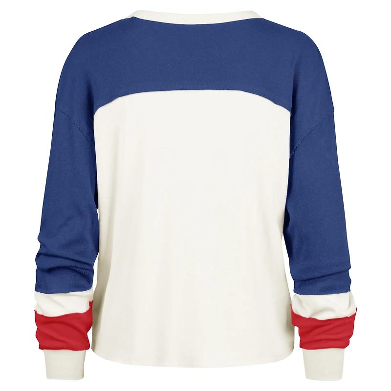 T-shirt à manches longues raglan '47 Cream Philadelphia 76ers pour femme