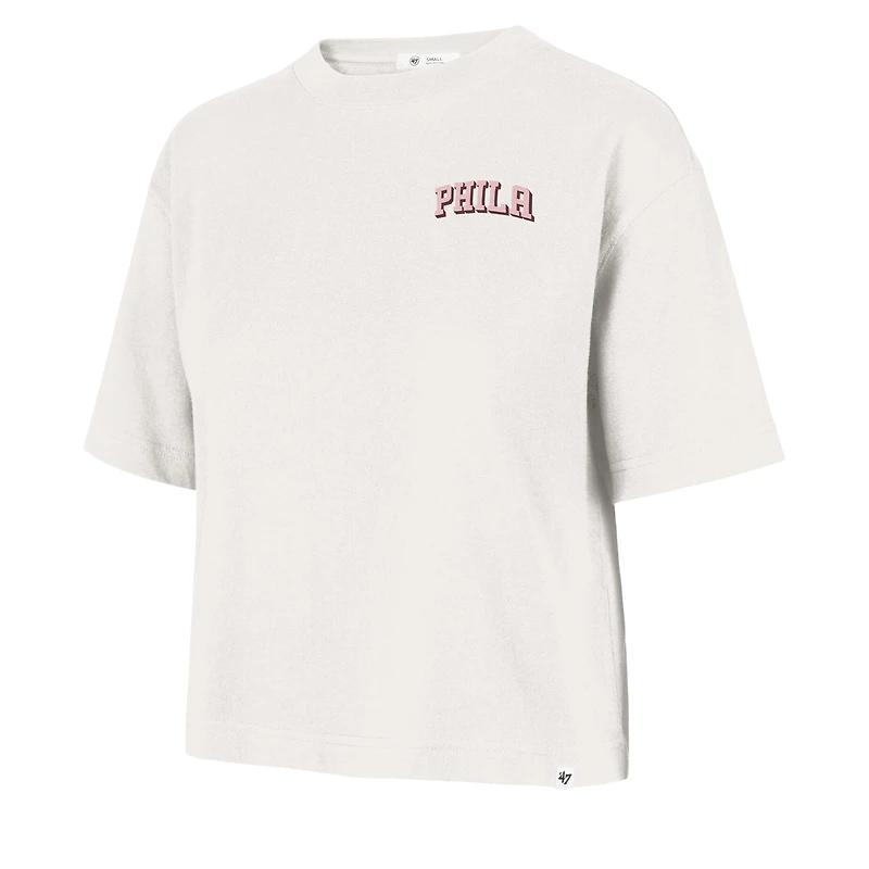 Women's '47 Cream Philadelphia 76ers Love Letter Reed City T-Shirt