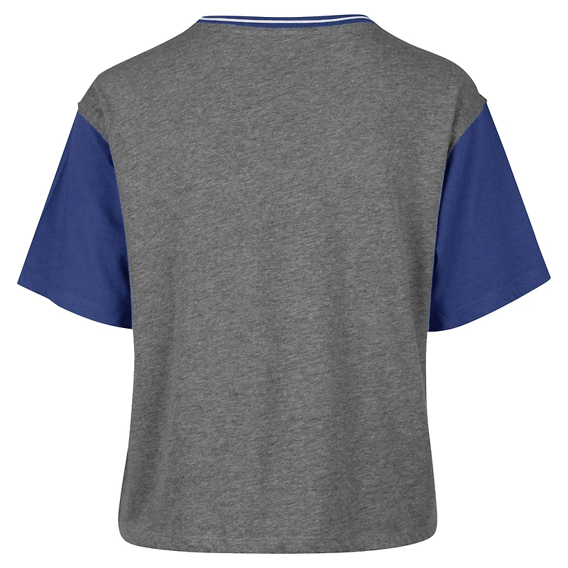Women's '47  Gray Philadelphia 76ers Rise Clubhouse Ziggy Color Block T-Shirt