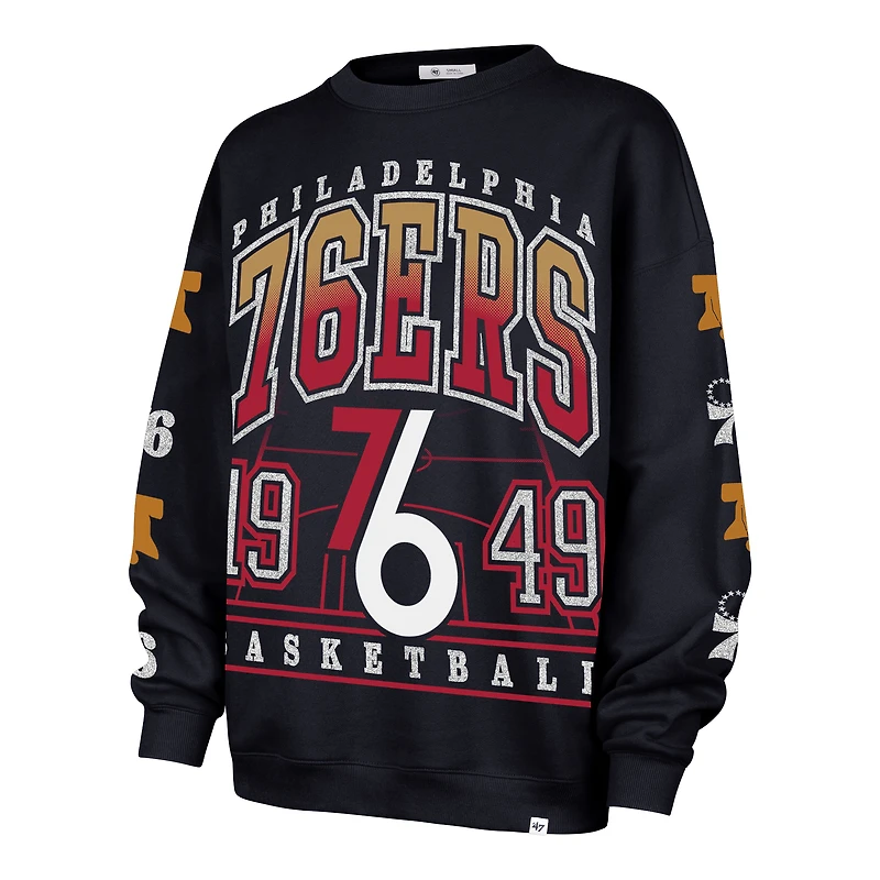 Women's '47  Navy Philadelphia 76ers 2025/26 City Edition Go Big Oversized Sweatshirt