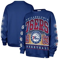 Women's '47 Royal Philadelphia 76ers Go Big Oversized Sweatshirt