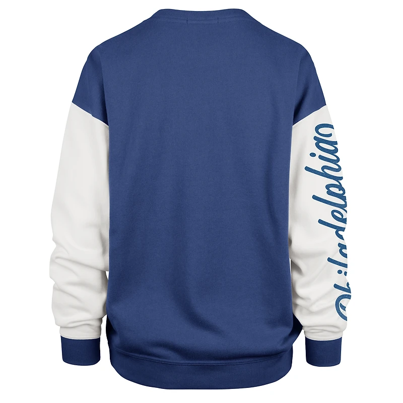 Women's '47 Royal Philadelphia 76ers Plus Oversized Rise Andie Pullover Sweatshirt