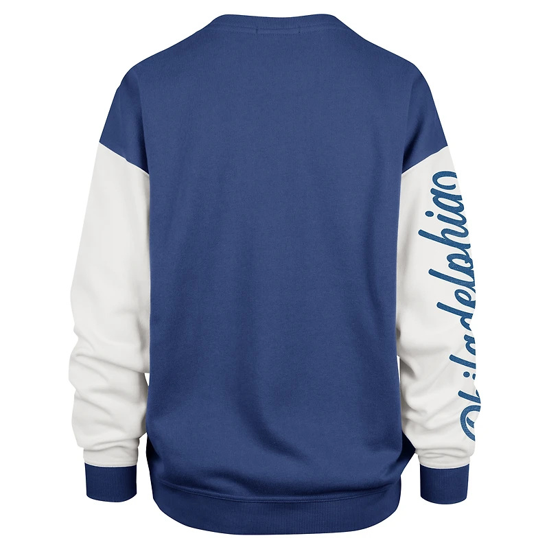 Women's '47 Royal Philadelphia 76ers  Rise Andie Oversized Pullover Sweatshirt