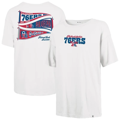 Women's '47 White Philadelphia 76ers Bow and Banner Sadie T-Shirt