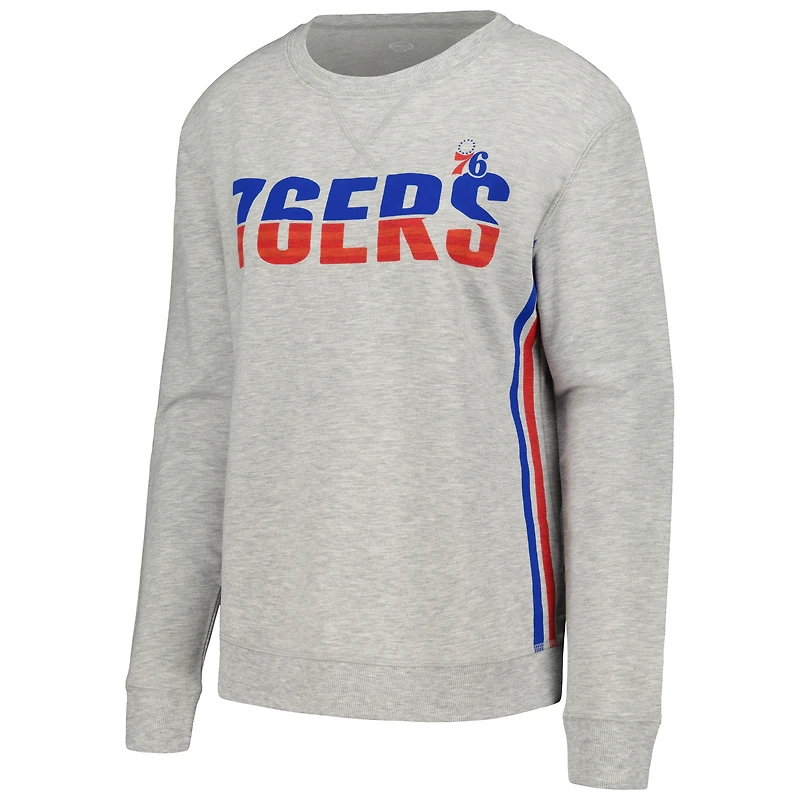 Ensemble de nuit avec t-shirt et short à manches longues Concepts Sport gris Philadelphia 76ers Cedar pour femmes