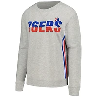 Ensemble de nuit avec t-shirt et short à manches longues Concepts Sport gris Philadelphia 76ers Cedar pour femmes