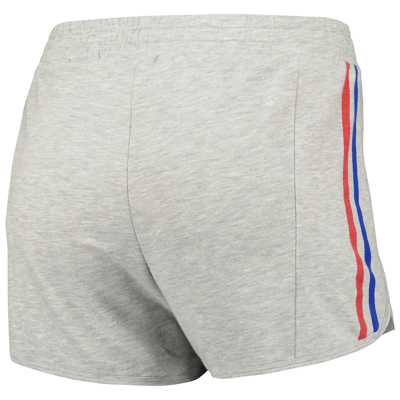 Ensemble de nuit avec t-shirt et short à manches longues Concepts Sport gris Philadelphia 76ers Cedar pour femmes