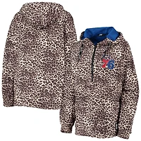 G-III Sports by Carl Banks Leopard Philadelphia 76ers Gabriella Windbreaker Half-Zip Hoodie