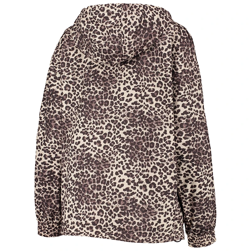 G-III Sports by Carl Banks Leopard Philadelphia 76ers Gabriella Windbreaker Half-Zip Hoodie
