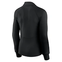 Haut à glissière quart de tour raglan noir Philadelphia 76ers Elements Match pour femme Fanatics
