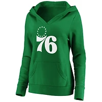 Sweat à capuche logo blanc pour la Saint-Patrick des Philadelphia 76ers femmes Fanatics Green
