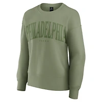 Sweat-shirt à capuche Fanatics Olive Philadelphia 76ers Elements Flow pour femme