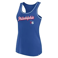 Débardeur à dos nageur avec logo Fanatics Royal Philadelphia 76ers pour femmes