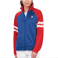 Veste de survêtement entièrement zippée G-III 4Her par Carl Banks pour femmes des Royal Philadelphia 76ers Main Player Raglan strass