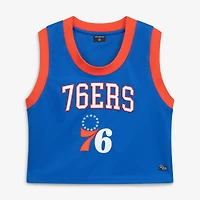 Women's Hype and Vice  Royal Philadelphia 76ers Cropped Basketball Scoop Neck Tank Top