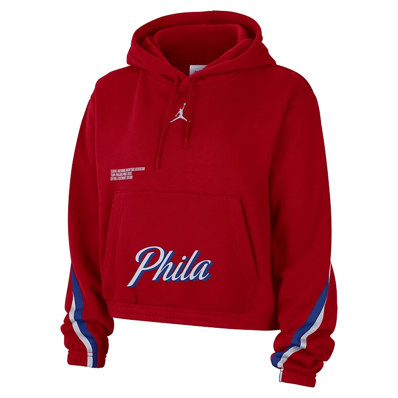 Sweat à capuche Jordan Brand Philadelphia 76ers Courtside Statement Edition pour femme, rouge