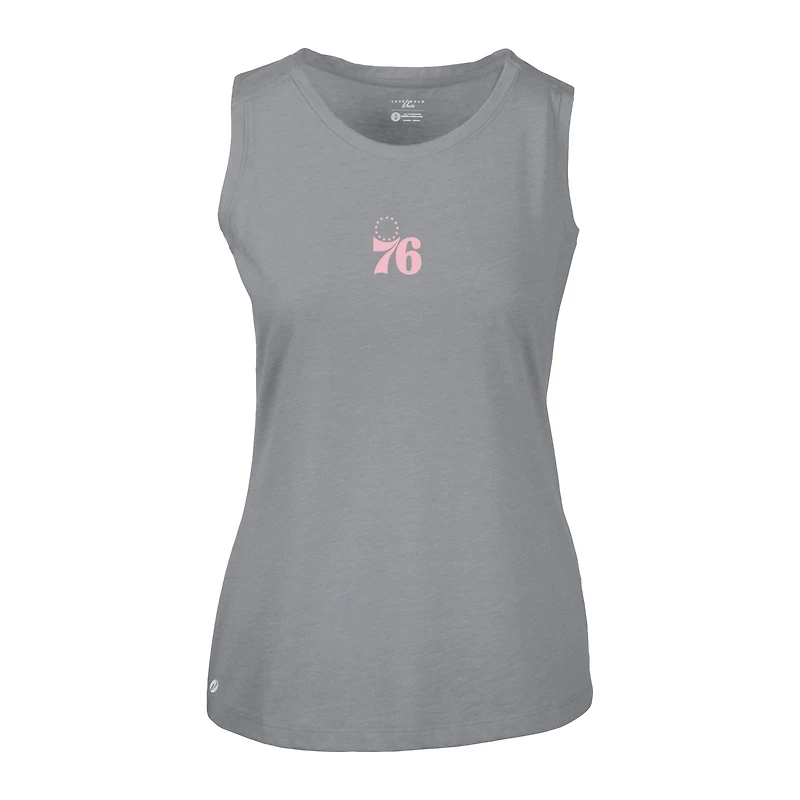 Women's Levelwear  Gray Philadelphia 76ers Mother's Day Macy Core Logo Tank Top