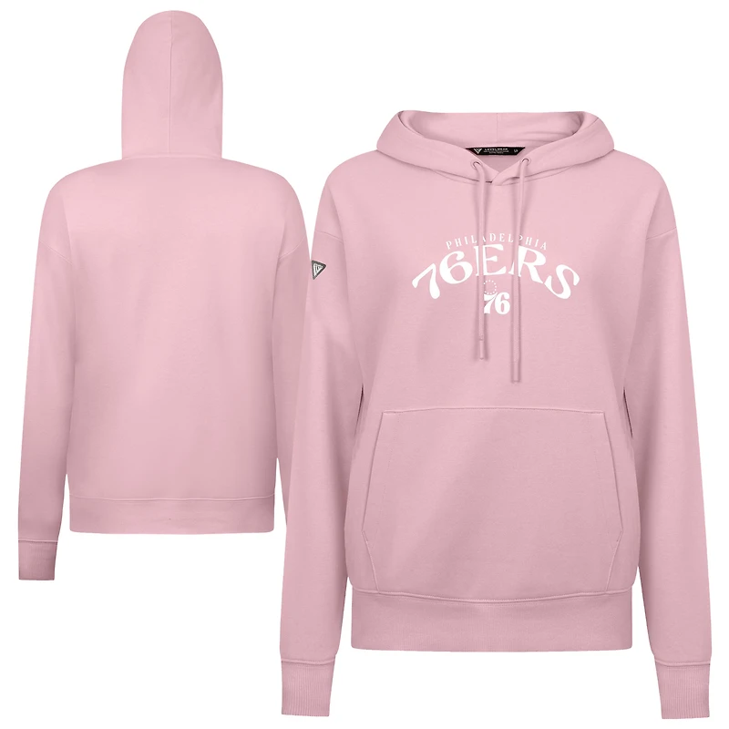 Women's Levelwear Light Pink Philadelphia 76ers Mother's Day Adorn Arched Pullover Hoodie