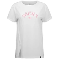 T-shirt blanc pour femme Levelwear, motif arche Influx la fête des mères Philadelphia 76ers
