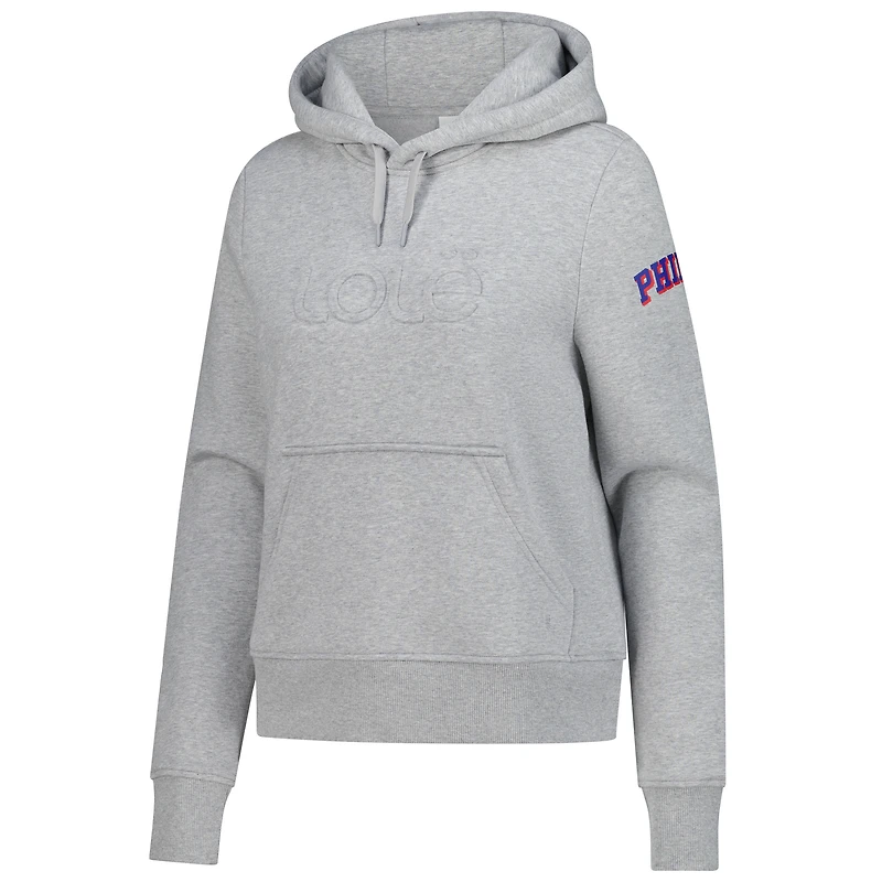 Sweat à capuche gris Icon des Philadelphia 76ers pour femme