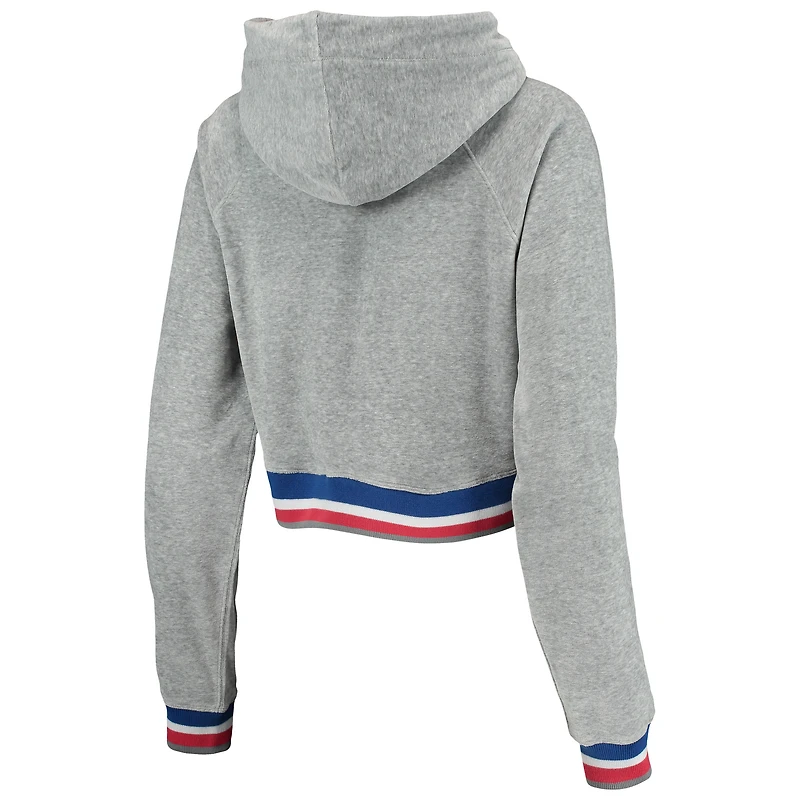 Ensemble pour femme Lusso Grey Philadelphia 76ers Maisie-Maggie Velour Raglan Sweat à capuche et pantalon de jogging