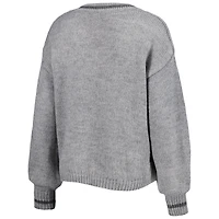Chandail à encolure en V tri-mélange manches lanterne des Philadelphia 76ers Scarletts gris Lusso pour femme