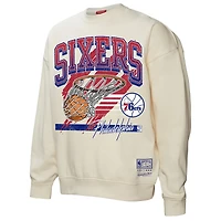 Sweat-shirt à capuche pour femme Mitchell & Ness Cream Philadelphia 76ers Brush Bucket