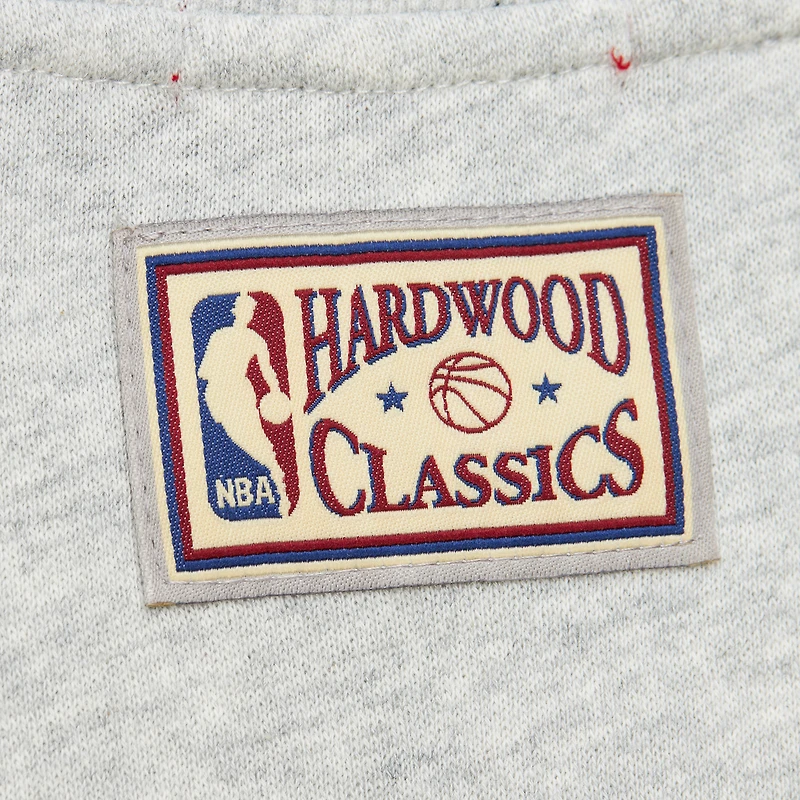 Women's Mitchell & Ness Heather Gray Philadelphia 76ers 3.0 Logo Lightweight Sweatshirt