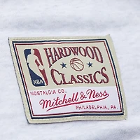 Women's Mitchell & Ness  Heather Gray Philadelphia 76ers Crop Fleece Toggle Crewneck