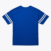 Women's Mitchell & Ness  Royal Philadelphia 76ers Hardwood Classics Boyfriend V-Neck T-Shirt