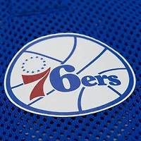 Haut court à manches longues en maille Mitchell & Ness Royal Philadelphia 76ers Hardwood Classics pour femme