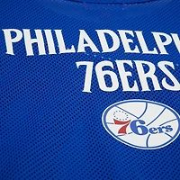 Haut court à manches longues en maille Mitchell & Ness Royal Philadelphia 76ers Hardwood Classics pour femme