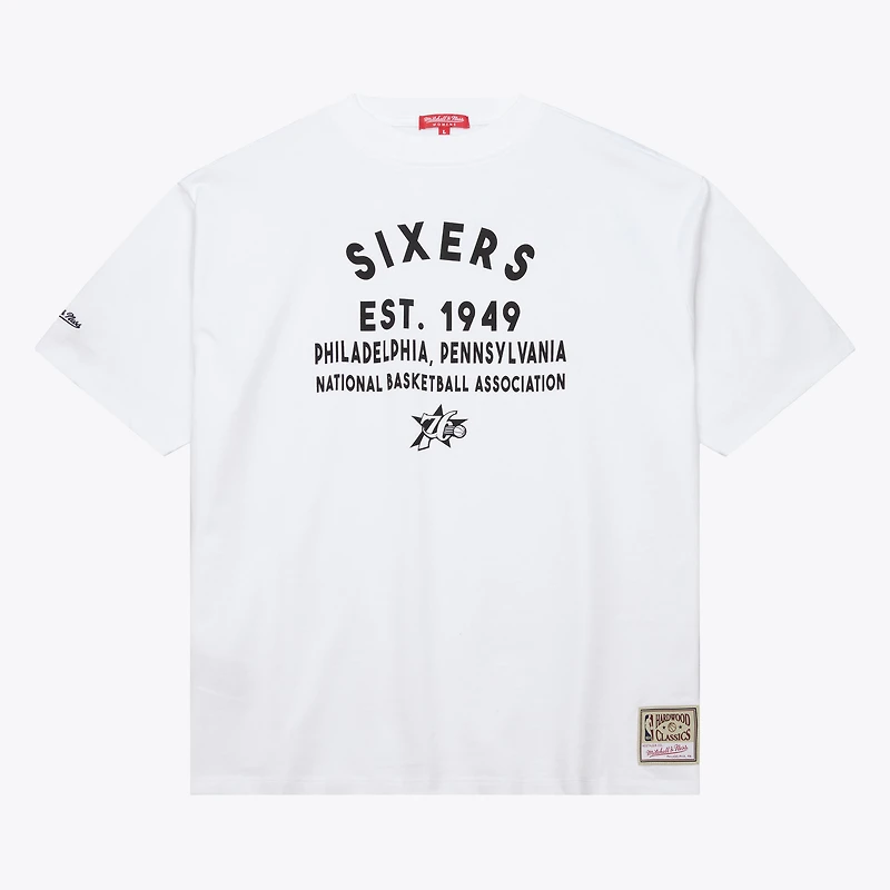 Women's Mitchell & Ness White Philadelphia 76ers Boyfriend T-Shirt
