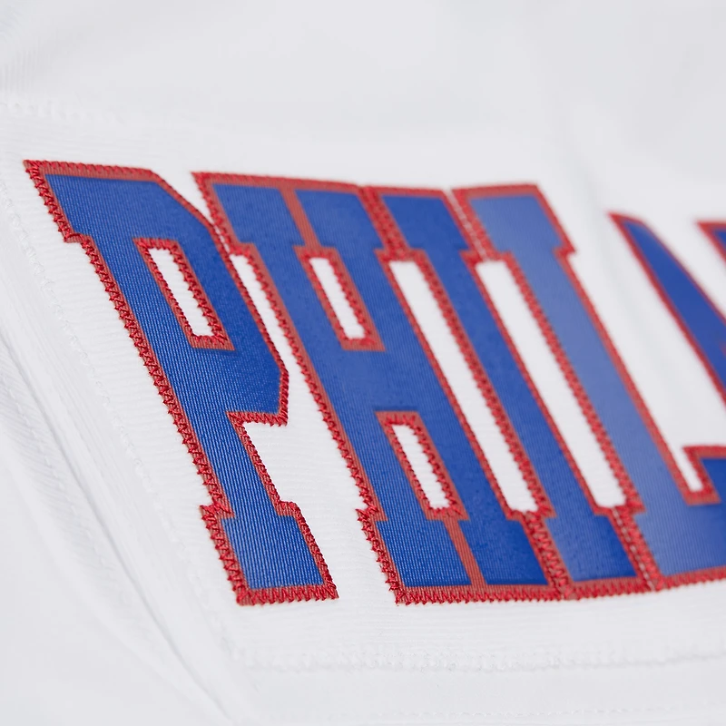 Women's Mitchell & Ness White Philadelphia 76ers Cropped Fashion Jersey