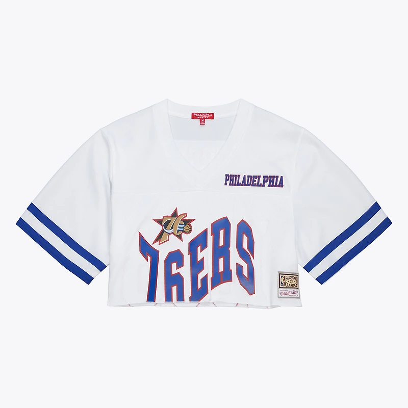 Maillot court Mitchell & Ness blanc Philadelphia 76ers pour femme