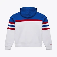 Sweat à capuche Mitchell & Ness blanc pour femme, modèle entraîneur-chef des Philadelphia 76ers