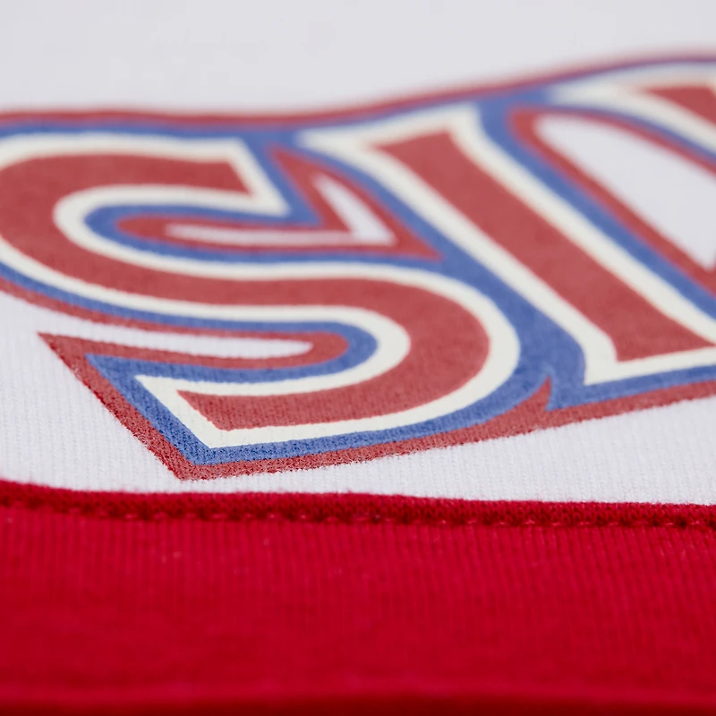 Sweat à capuche Mitchell & Ness blanc pour femme, modèle entraîneur-chef des Philadelphia 76ers
