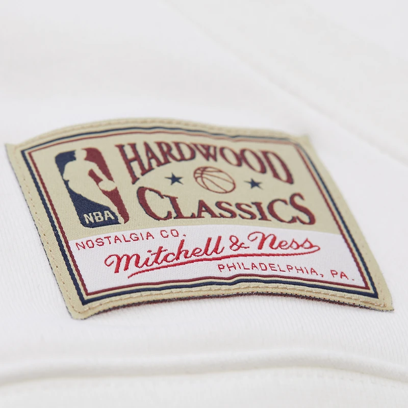 Sweat à capuche Mitchell & Ness blanc pour femme, modèle entraîneur-chef des Philadelphia 76ers