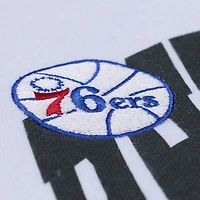Women's Mitchell & Ness  White Philadelphia 76ers Lightweight Crewneck Sweatshirt