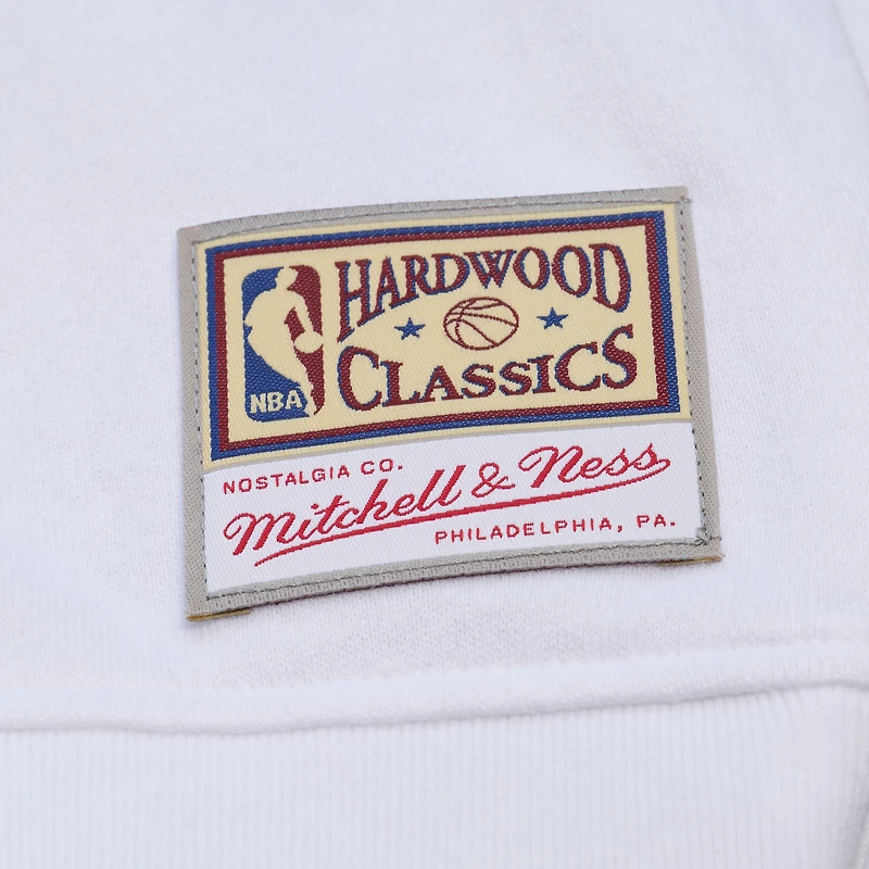 Women's Mitchell & Ness White Philadelphia 76ers Lightweight Crewneck Sweatshirt