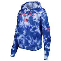 Women's New Era Royal Philadelphia 76ers Brushed Cotton Tie-Dye Pullover Hoodie