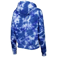 Sweat à capuche New Era Royal Philadelphia 76ers pour femme, en coton brossé tie-dye.