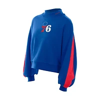 Sweat-shirt à manches ballon New Era Royal Philadelphia 76ers Sport Night pour femme