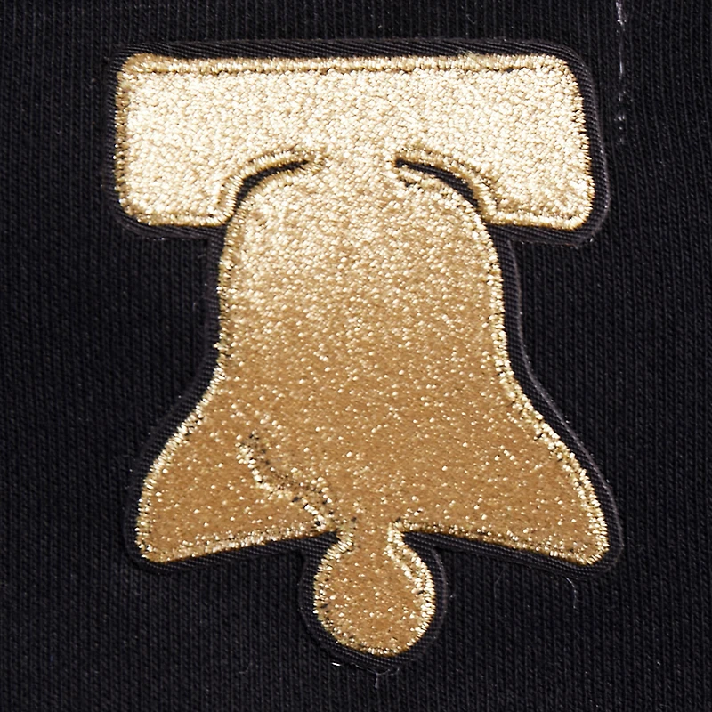 Sweat-shirt court Pro Standard noir Philadelphia 76ers Glam pour femmes